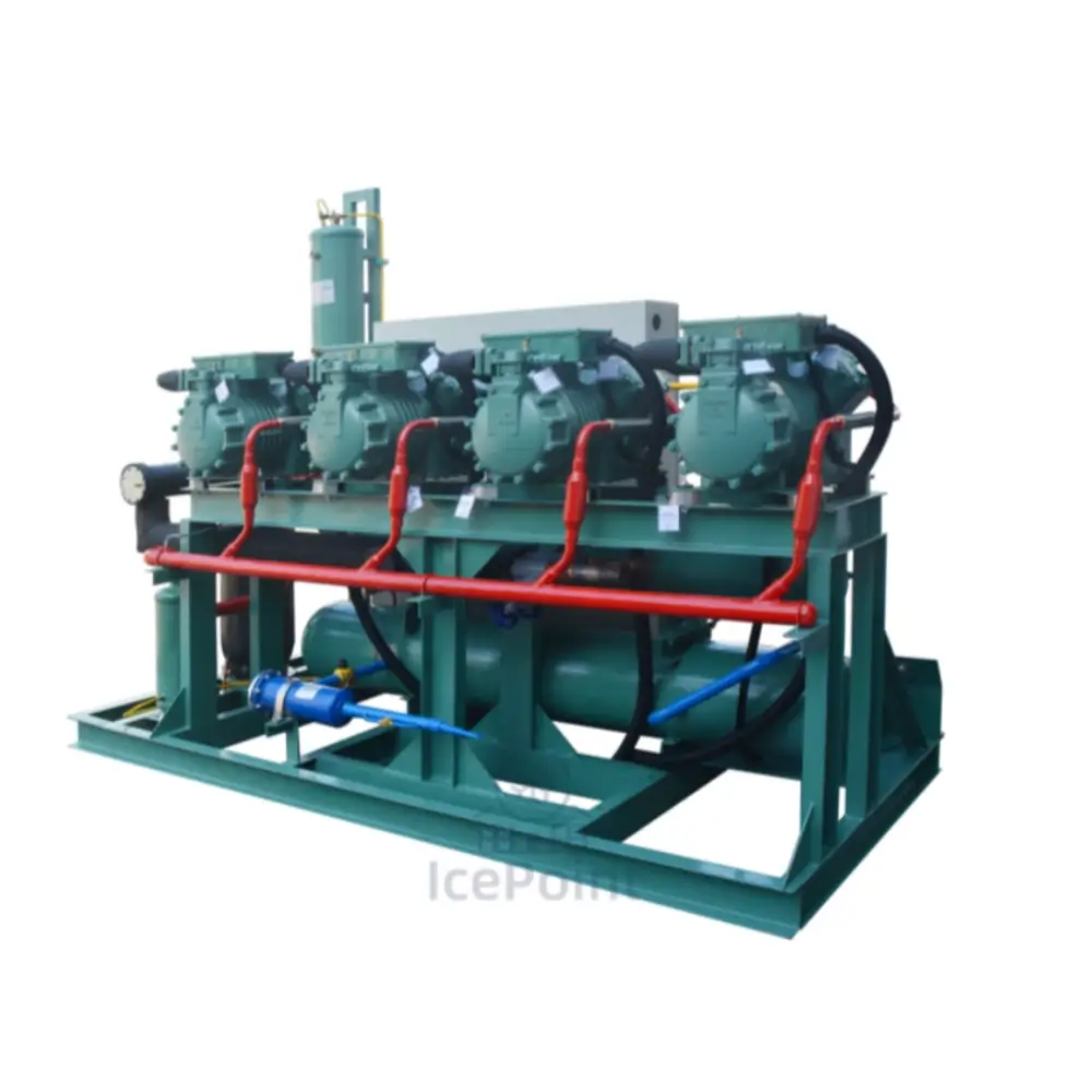 Four Bitzer Water-Cooled Compressor Rack